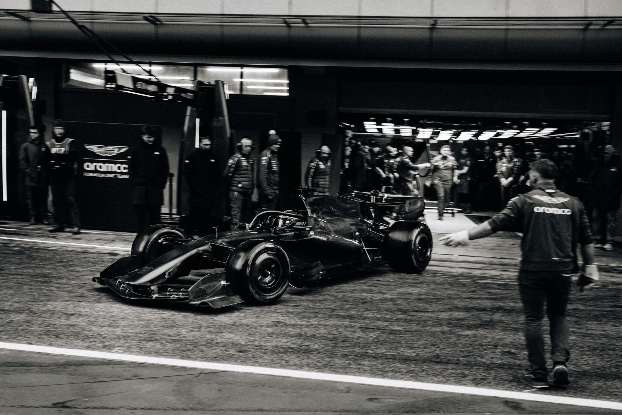 El Aston MArtin AMR26 el jueves, en su primer día en el shakedown de Barcelona