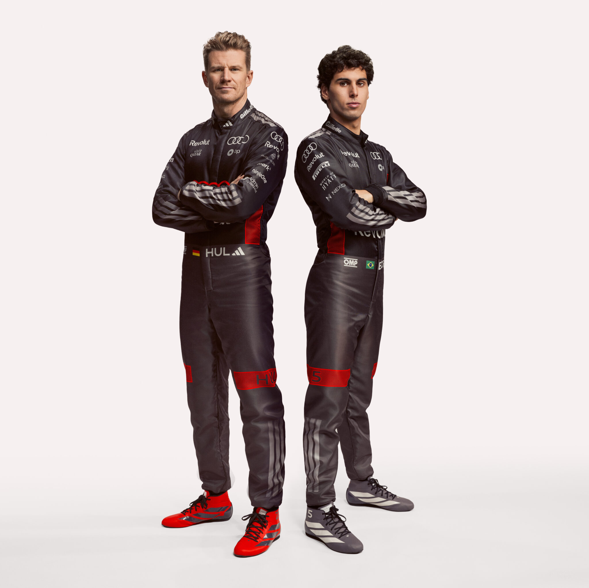 Nico Hulkenberg y Gabriel Bortoleto en la presentación oficial de Audi Revolut F1 Team