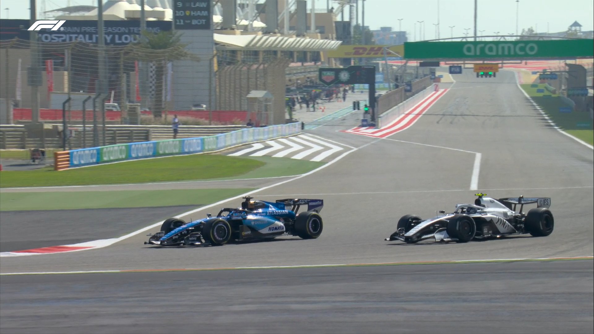 Albon luchando con Bottas en este día 5 de test en Bahréin en la segunda semana